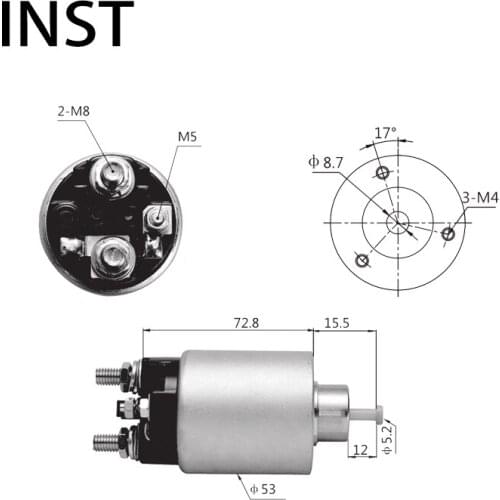 ELECTROMAGNETIC SWTICH SOLENOID FOR 12V 1.7KW F042010041 10475646 1114587 1114593 1114599 1114609 10475654 1114587 5654