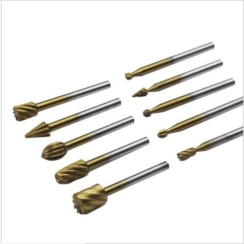 10Pcs Milling Rotary File Cutter Wood Carving Carved Knife Cutter Tools Accessories