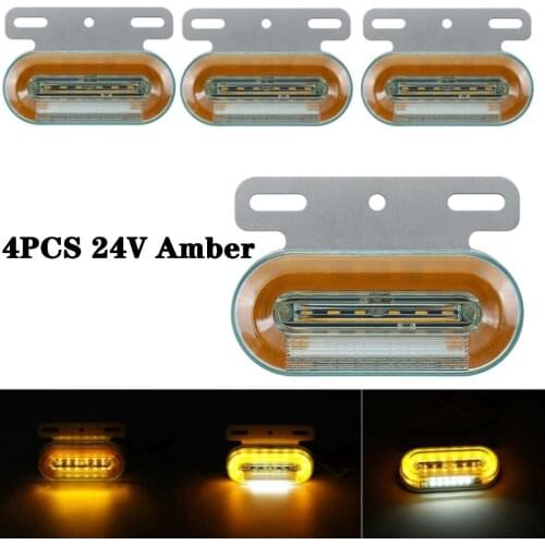Fuleem 4PCS 12 LED Marker Indicator Light 3 Modes Clearance Lamp Amber Waterproof 24V For Truck Auto Boat Fancy