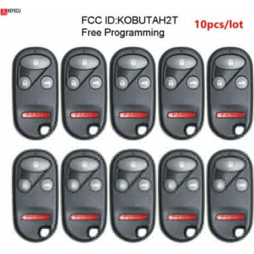 KEYECU 10pcs/lot New Keyless Entry Remote Car Key Fob 2 Button+Panic for 1998-2002 Honda Acura FCC: KOBUTAH2T Free programming