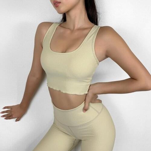 Seamless solid Workout yoga set running Sportswear women High Waist Scrunch Butt gym Pants stretchy Fitness Gym suits