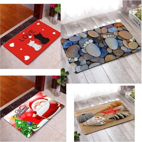 3d Flannel Printed Door Mat,Absorbent Non-slip Foot Mat,Carpet,40x60cm,50x80cm