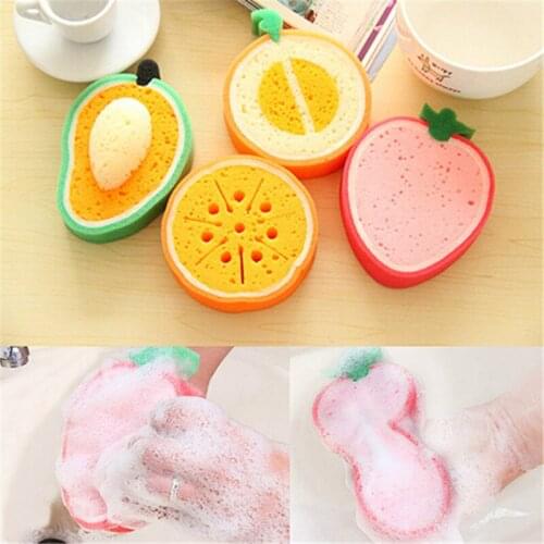 Kitchen Tool Lovely Fruit Dish Washing Cleaning Cloth Gadget Sponge Scouring 2019 New Hot Sale High quality