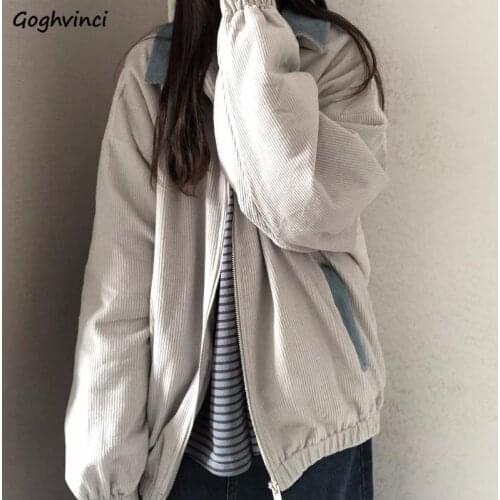 Basic Jackets Women Harajuku Patchwork Zipper-fly Pleated Stretchy High Street Baggy Student Stylish All-match Leisure Coats Ins