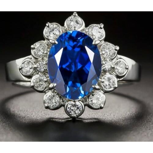 Popular Hot Sale European and American Fashion Crystal Petal Shape Exquisite Inlaid Ladies Rings Wholesale jewlery for women