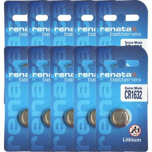 50pcs/lot Renata CR1632 3V Lithium Battery Wholesale Button Cell Coin Batteries For Toy Watches