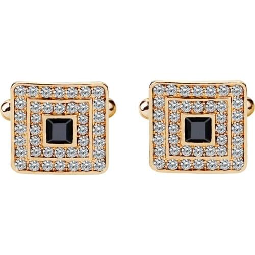 Fashion Luxury Crystal Cufflinks 2 Colors Option White Qurple Top Quality Rhinestone Design Hotsale Cufflink Whoelsale & Retail