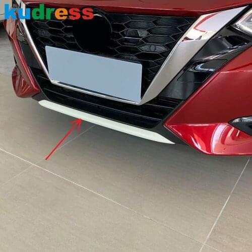 For Nissan Sentra Bluebird Sylphy 2020 2021 Carbon Fiber Front Bottom Bumper Cover Trim Decoraion Strip Car Styling Accessories