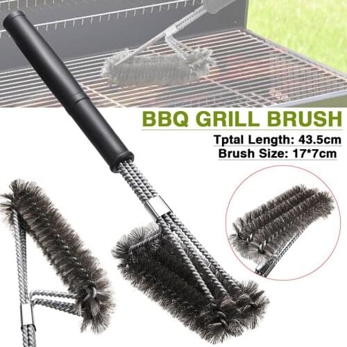 Newest 1PC BBQ Grill Brush Outdoor BBQ Grill Baking Machine Manual Bristles BBQ Tools Cooking Grilling Sheet Clean Brushes