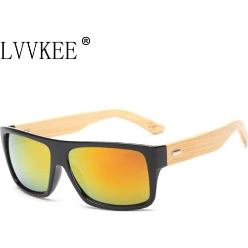 New Square Bamboo Sunglasses Men Natural Wooden Sun Glasses oversized Driving Goggles Bambu metal hinge 1553
