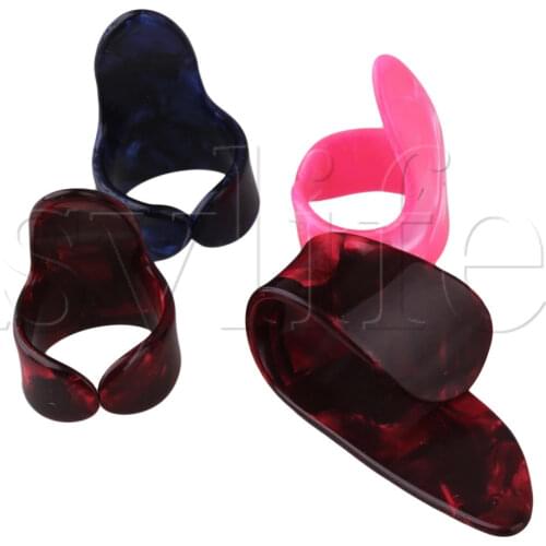 NEW Plastic 1 Thumb + 3 Finger Nail Guitar Picks Plectrums Set