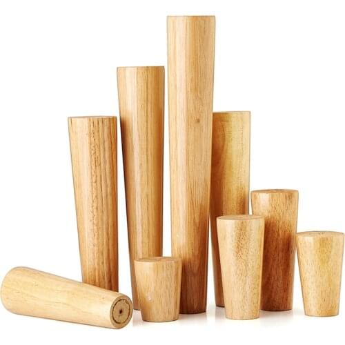 4PCS Natural Solid Wood Furniture Leg Table Feets Wooden Cabinet Table Legs Fashion Furniture Hardware Replacement for Sofa Bed
