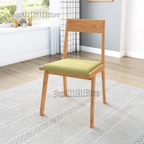 Solid Wood Dining Chair Household Modern Simple Dining Table Chair Desk Chair Leisure Stool Back Nordic Chair Adult
