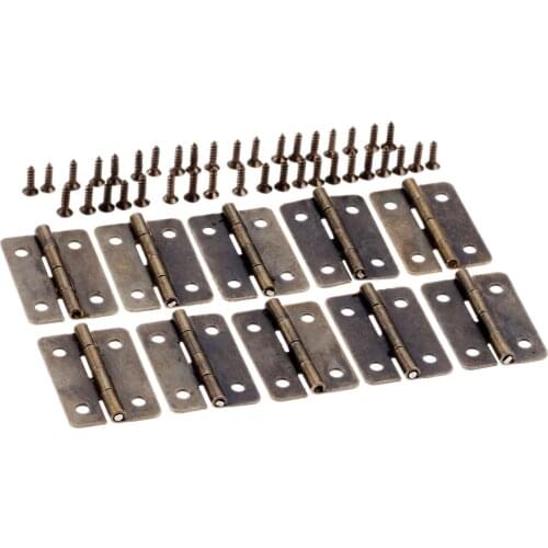 10Pcs 30*21mm Antique Bronze Cabinet Hinges Furniture Decoration Door Drawer Decorative Mini Hinge For Jewelry Wooden Box