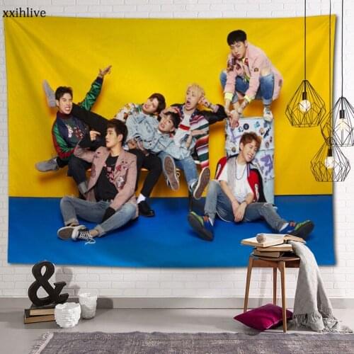 Custom KPOP Block B Hanging Tapestry Home Party Decoration Tapestries Photo Background Cloth Table Cloth Wall Tapestry 100x150cm