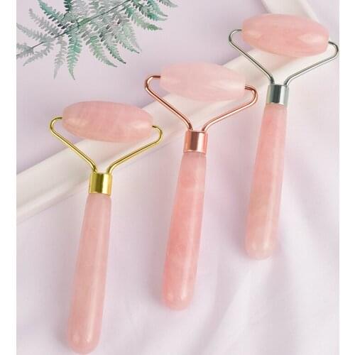 Single Head Jade Roller Nature Rose Quartz Facial Back Massage Anti Wrinkle Cellulite Slimming Beauty Health Care Tools Portable