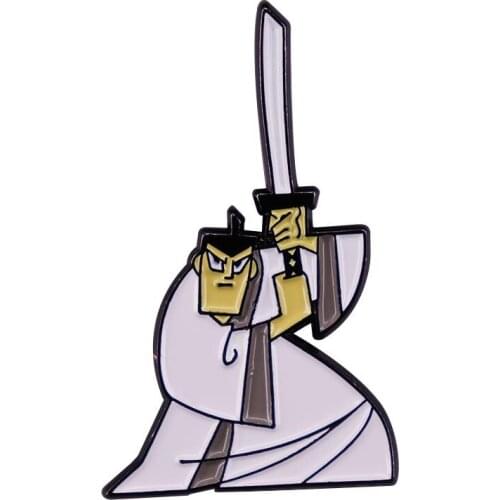 Cartoon Samurai Jack Metal Enamel Lapel Clothes Coats Backpack Bag Badge Brooch Pin Accessories