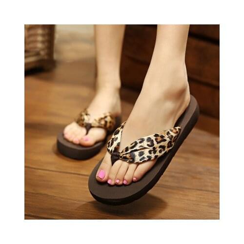 Mr Co Summer New Style Bohemian Satin Slope With Non-slip Slope With Flip Flops Beach Sandals And Slippers Korean Version