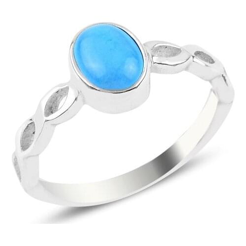 Silverlina Silver Turquoise Engagement Ring