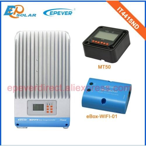 48v 36v 45A 45amp IT4415ND Max PV input 150v solar controller+MT50 and eBOX-WIFI-01 connect function lcd display