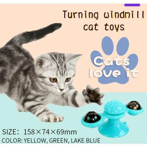 Pet supplies amazon hot style rotating windmill cat toy rotary table to tickle the cat toy scratch brush cat