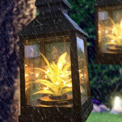 Outdoor Garden Solar Powered Hanging LED String Lights Flickering Candle Lantern Lamp For Patio Garden Decorative Solar Power
