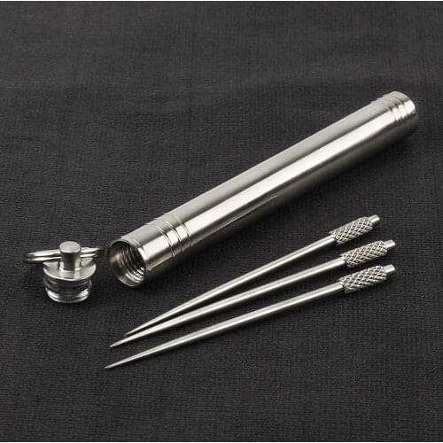 Titanium Alloy Waterproof Seal Capsule Bottle Toothpick Box Outdoor Camping Tool