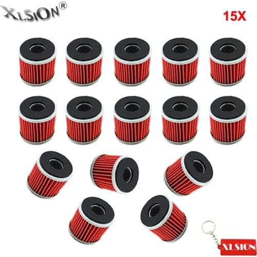 XLSION 15Pcs Oil Filters For Yamaha WR250F WR250 WR250X\R WR450 WR450F YFZ450 YZ250F YZ450 YZ450F Part #5D3-13440-09