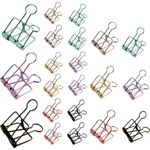 XRHYY 21Pack Metal Wire Binder Clips 3-Sized Colorful Hollow Out Paper Organizer For Office School Home Documents Binder Clips
