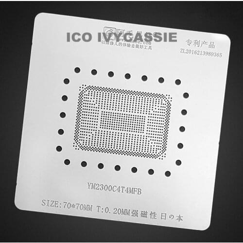 YM2300C4T4NF Notebook BGA Stencil Reballing IC Pins Soldering Tin Plant Net Heating Template 0.20mm Thickness AMAOE Anti Drum-up