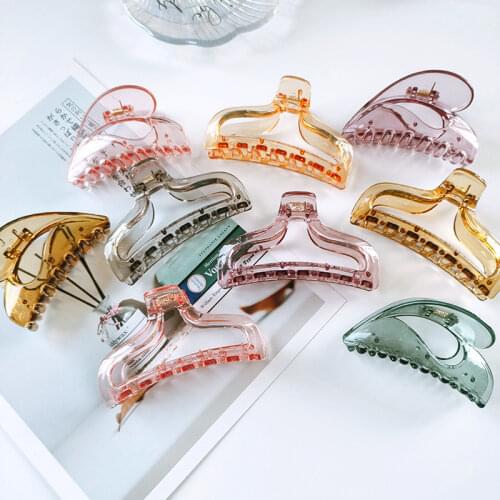 Korean Claw Clip Hair Clips for Women Colorful Transparent Solid Color Hair Claw Clip Hair Clips Hair Barrettes Hair Accessories