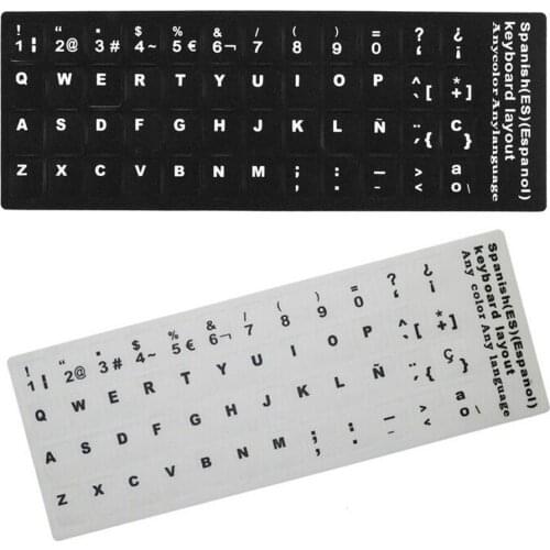 Banggood 1pcs Spanish Espanol Black or White Letters Alphabet Layout Keyboard Stickers for Universal Laptop Desktop