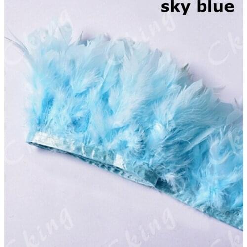 10 Meters fluffy Turkey feathers plumas ribbon fringe 4-6inch Crafts feather trimming for carnival costumes DIY Clothing
