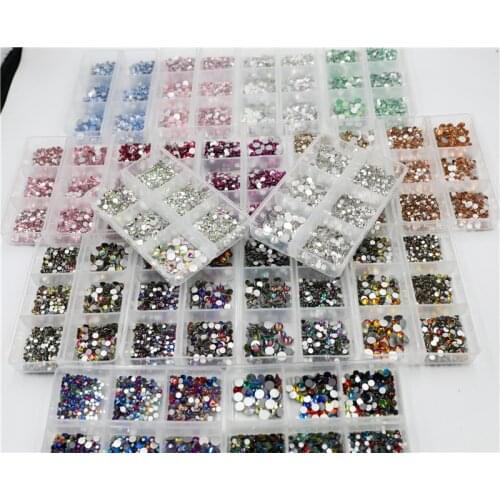 1200pcs 4 Opal Mix Sizes Glass Crystal Non Hot Fix Rhinestone Set Flatback 3D Crystal Nail art Rhinestones Decorations