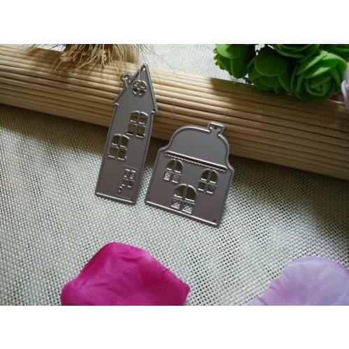 2pcs Small house Stroller Embossing folder Cutting dies Butterfly Owl For Scrapbooking dies metal Decorative DIY Flower Die cuts