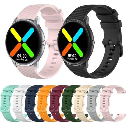 22mm Sport Silicone Pure Color plaid Strap for imilab kw66 Watch Bracelet Replacement Watchbands ремешок Correa