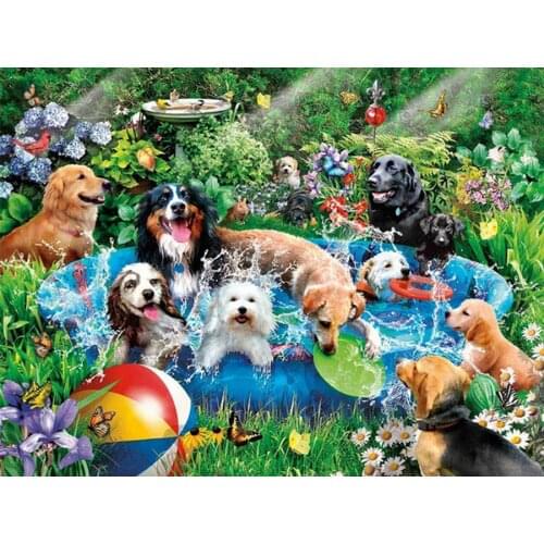 5d Diy Diamond Painting Dog Bath Cross Stitch full diamond Embroidery Diamond Pattern 3d Diamond Mosaic home decoration,wall art