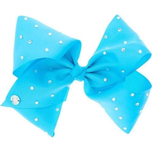 80pcs DHL Free shipping JoJoSiwa Large Signature Hair Bow Rhinestone Jojobow with Badge