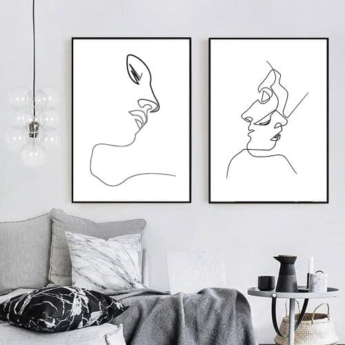 Abstract Figure Paintings Posters Wall Art Canvas Prints Paintings Minimalist style Picture for Livingroom Decoration No Frame