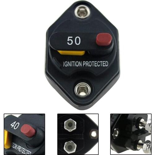 10/15/20/30/40/50A AMP Universal Car Boat Manual Circuit Breaker with Switch