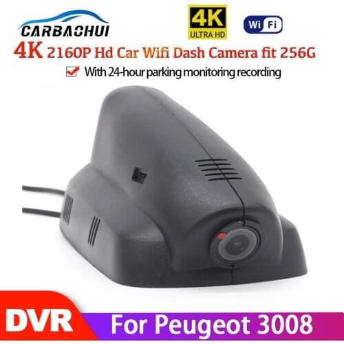 4K 2160P Car Driving Recorder DVR Wifi Video Recorder Dash Cam Camera For Peugeot 3008 2012 2013 2014 2015 2016 2017 2018 2019