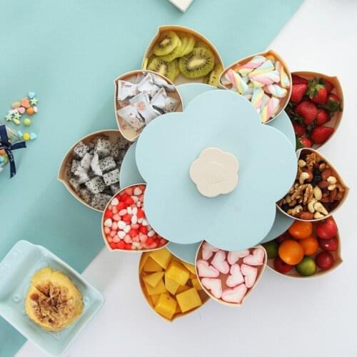 Home Decorative Tableware Candy Dish Tray Specialty Plastic Plates Snack Box Food Container Storage Box with Compartments Case