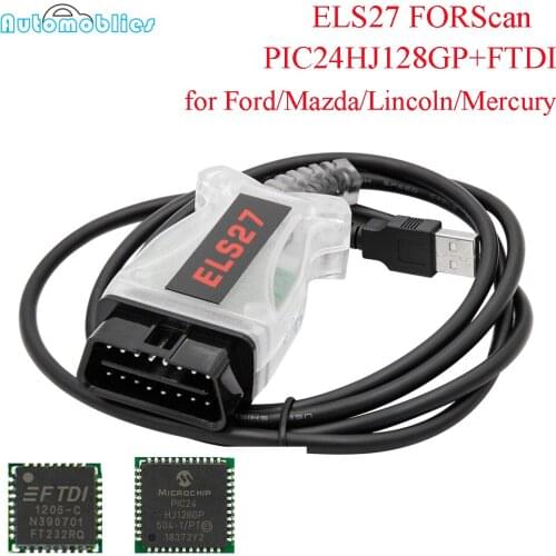 ELS27 FORScan Green PCB PIC24HJ128GP+FTDI Mircochip Multi-Language Works ELM327&J2534 Pss-Thru For FORD/Mazda Newest V2.3.7