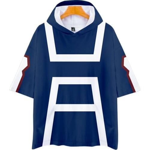 3D men/womens Short sleeve Summer T-shirt My Hero Academia cosplay 3D hooded t shirt Cool and breathable streetwear boys hoodies