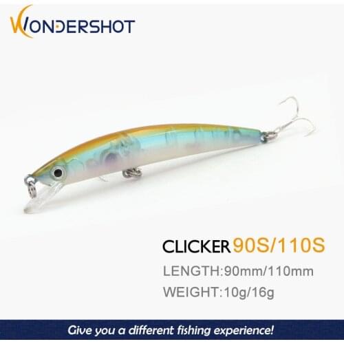 Wondershot A14 Minnow Sea Fishing Lure Saltwater 90mm/110mm Sinking Lure Small Hard Bait Artificial Mini Swimbait Leurre Pescar