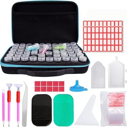 60 Slots Diamond Painting Storage Containers 125pcs Diamond Painting Accessories Storage Container Jars with Lids Anti Slip