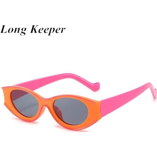 LongKeeper Fashion Kids Sunglasses Girls 2021 Trends Cat Eye Sun Glasses Children Boys Colorful Eyewear Shades UV400 Goggles