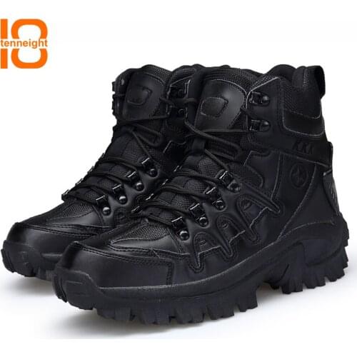 TENNEIGHT Professional Hiking Boot Waterproof Breathable military Desert boots men delta tactical combat boots Camping Sneakers