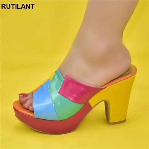 New Arrival Italian Women Wedding Shoes Closed Toe Heels Colorful Heels for Women Ladies Dress Shoes Nigerian Women Party Pumps