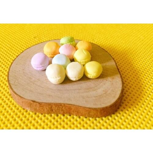 NEW artificial 10 pcs Macaroon/miniatures food cookie/cute/fairy garden gnome/moss terrarium/bonsai/figurine/doll house decor